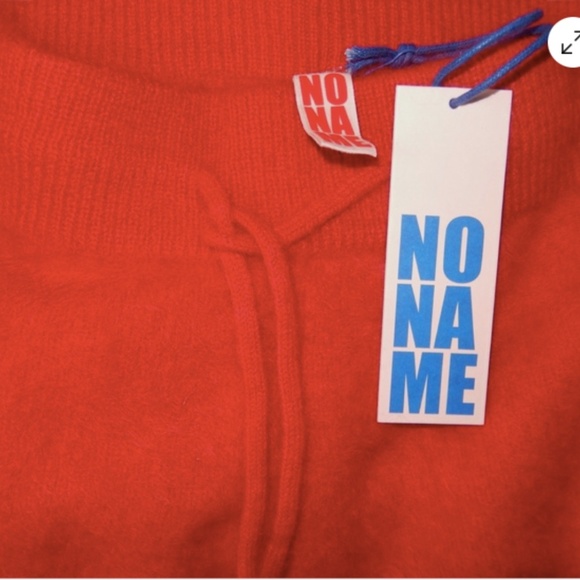 NoName Dotty 100% Brushed Cashmere Knit Red Boy Shorts Hot Pants Nwt L - Picture 3 of 5